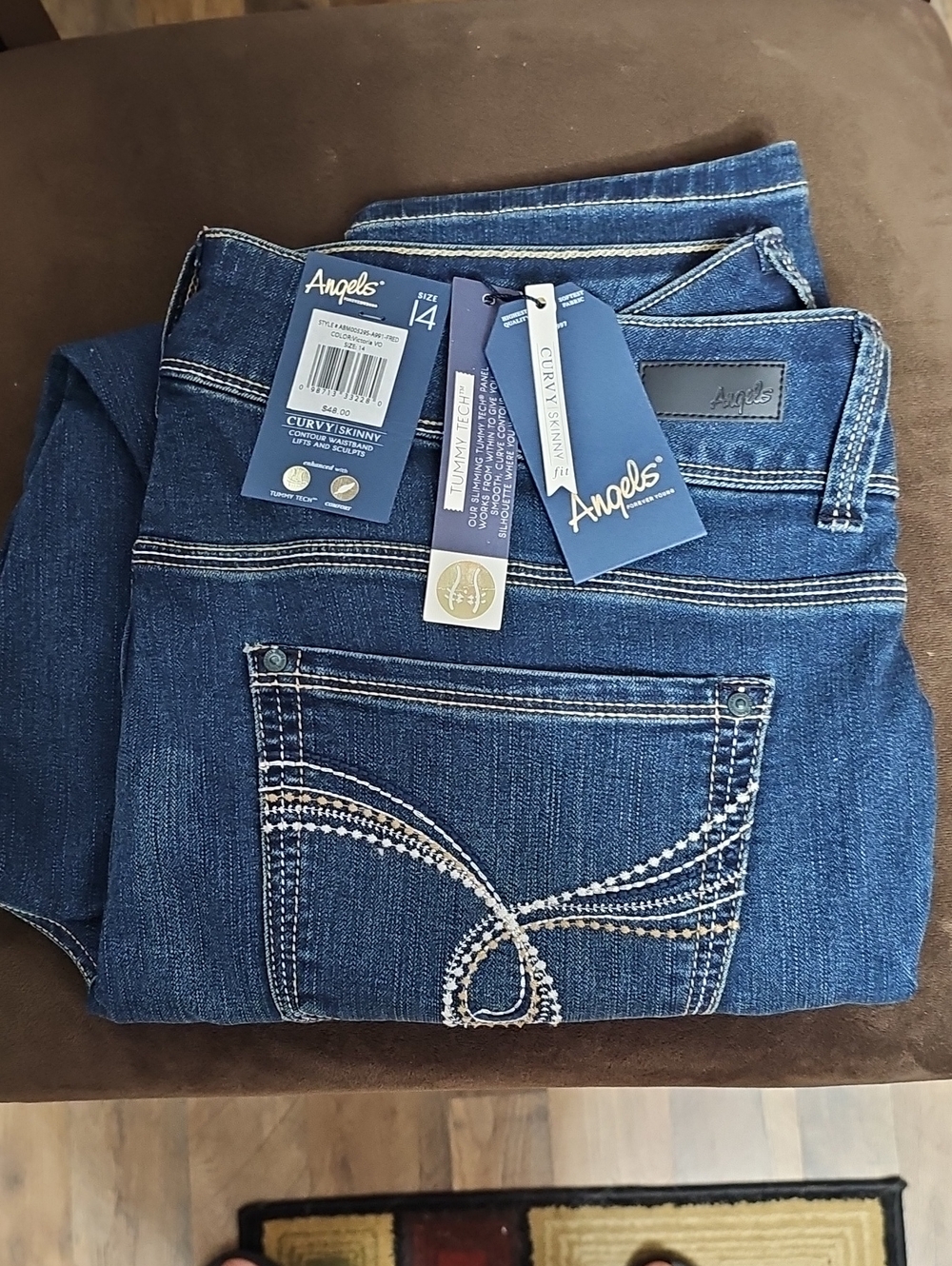 Angels Curvy Skinny Jeans - Blue Denim